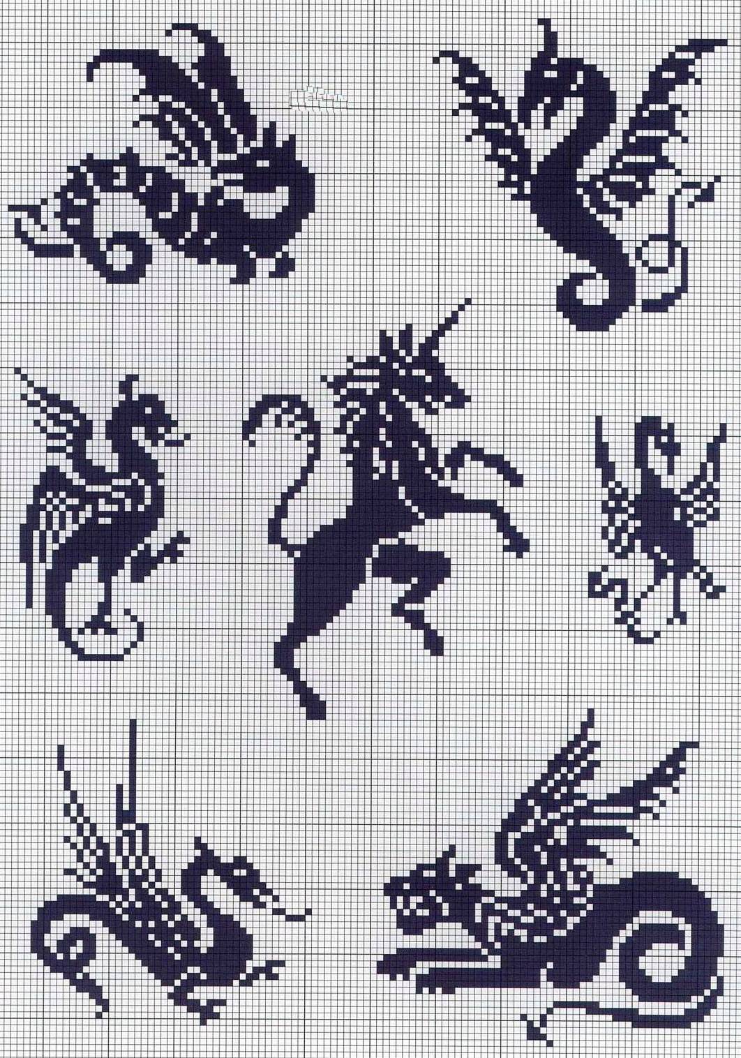 Вышивка крестом феи, схема дракона и жар птицы