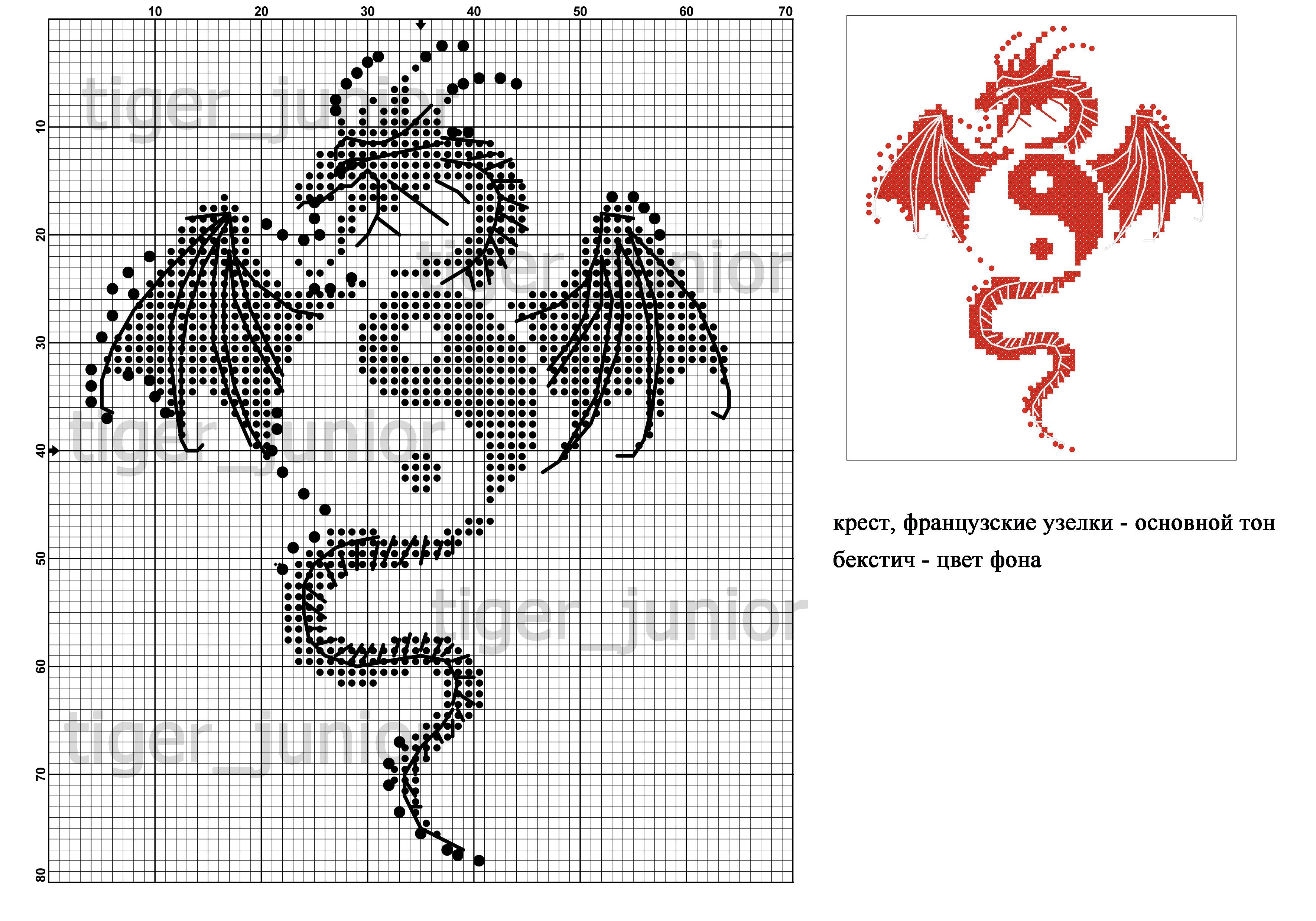 Схемы для вышивки крестом драконов: крестиком бесплатно скачать
