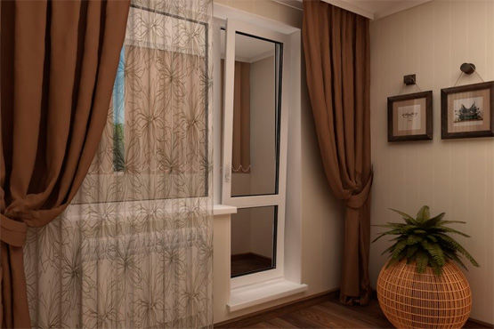 Кухонные шторы с балконной дверью – новые варианты дизайна