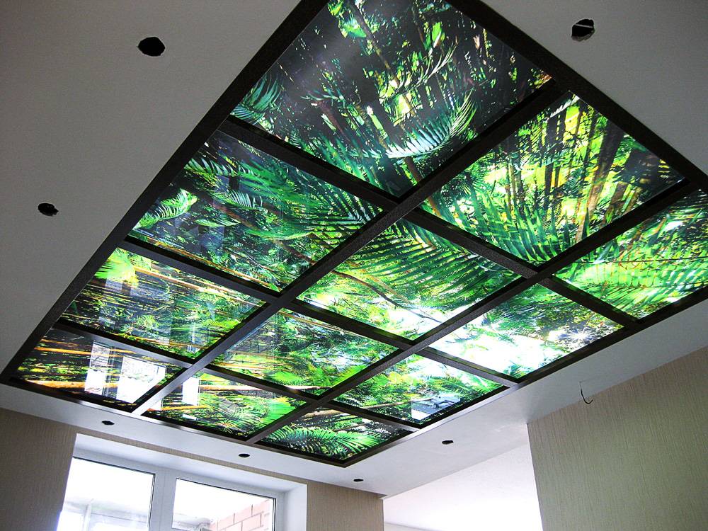 Подвесные стеклянные потолки - различные виды, фото дизайна