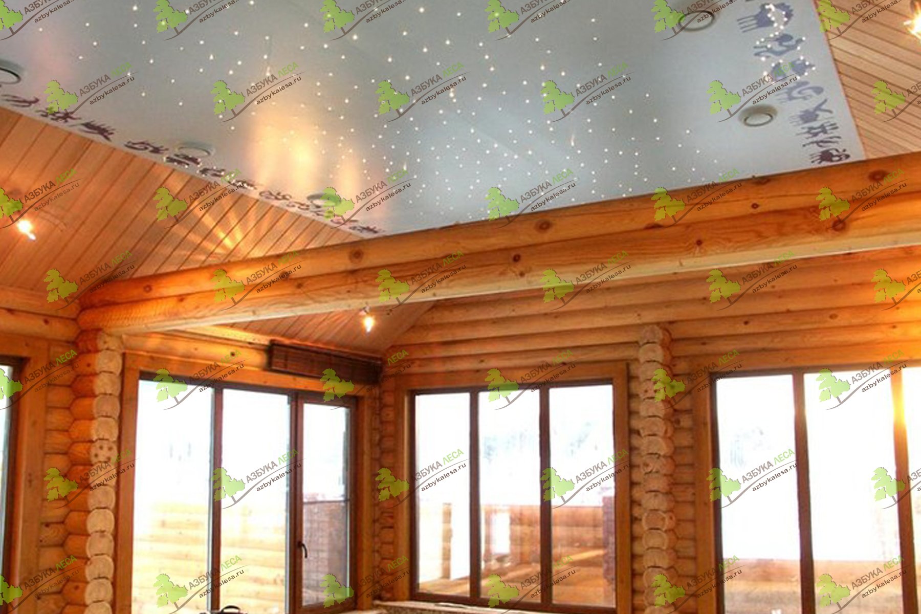 Натяжные потолки в деревянном доме: за и против