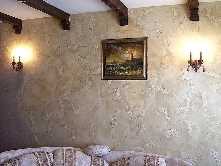 Обои под венецианскую штукатурку: 50+ фото в интерьере кухни, коридоре, гостиной и спальни