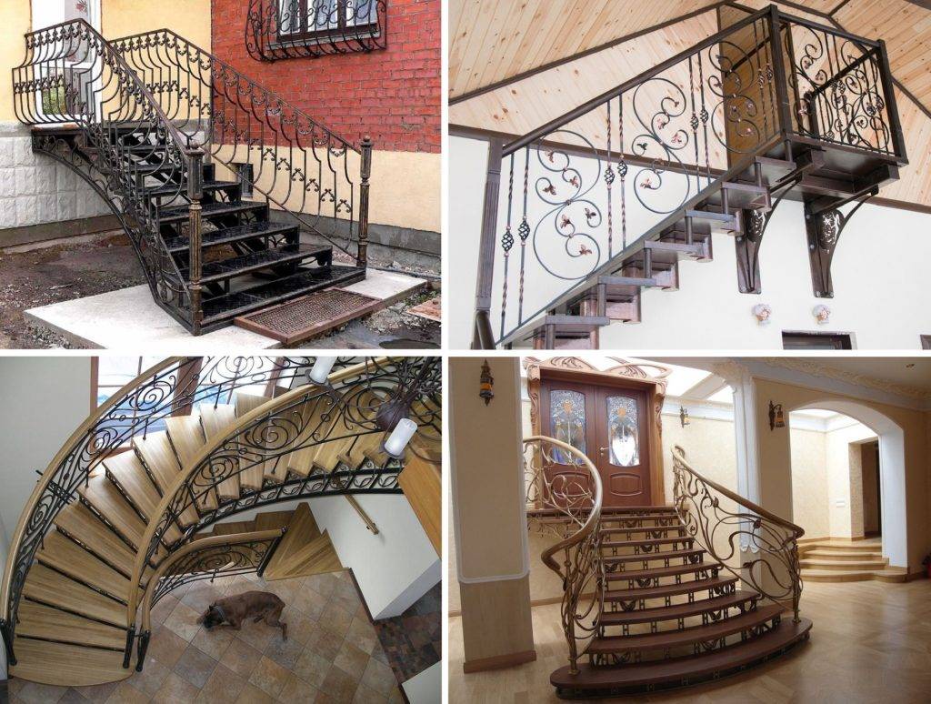 Монтаж кованых перил - установка металлических к бетонным ступеням, лестнице, фото