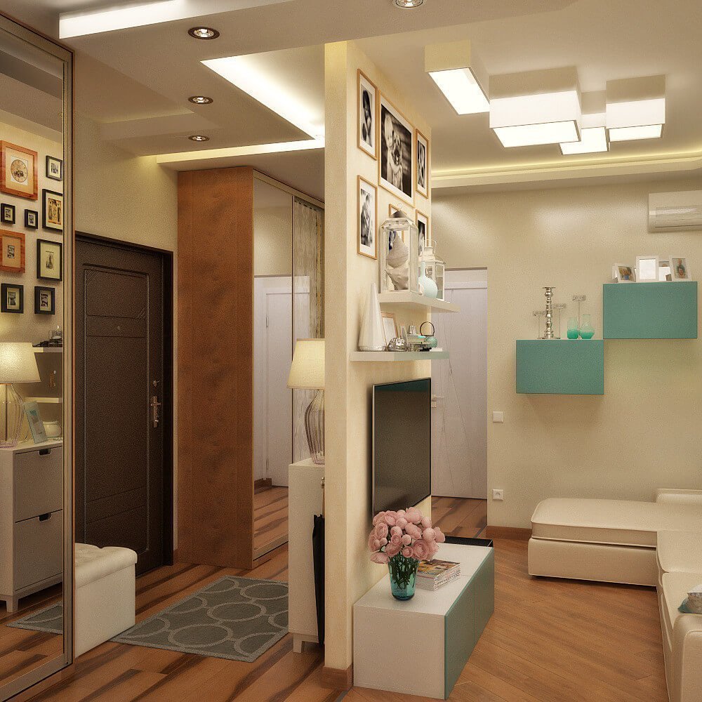 Интерьер кухня-коридор: фото и дизайн, перенос в однушке, перепланировка в однокомнатной квартире, две комнаты