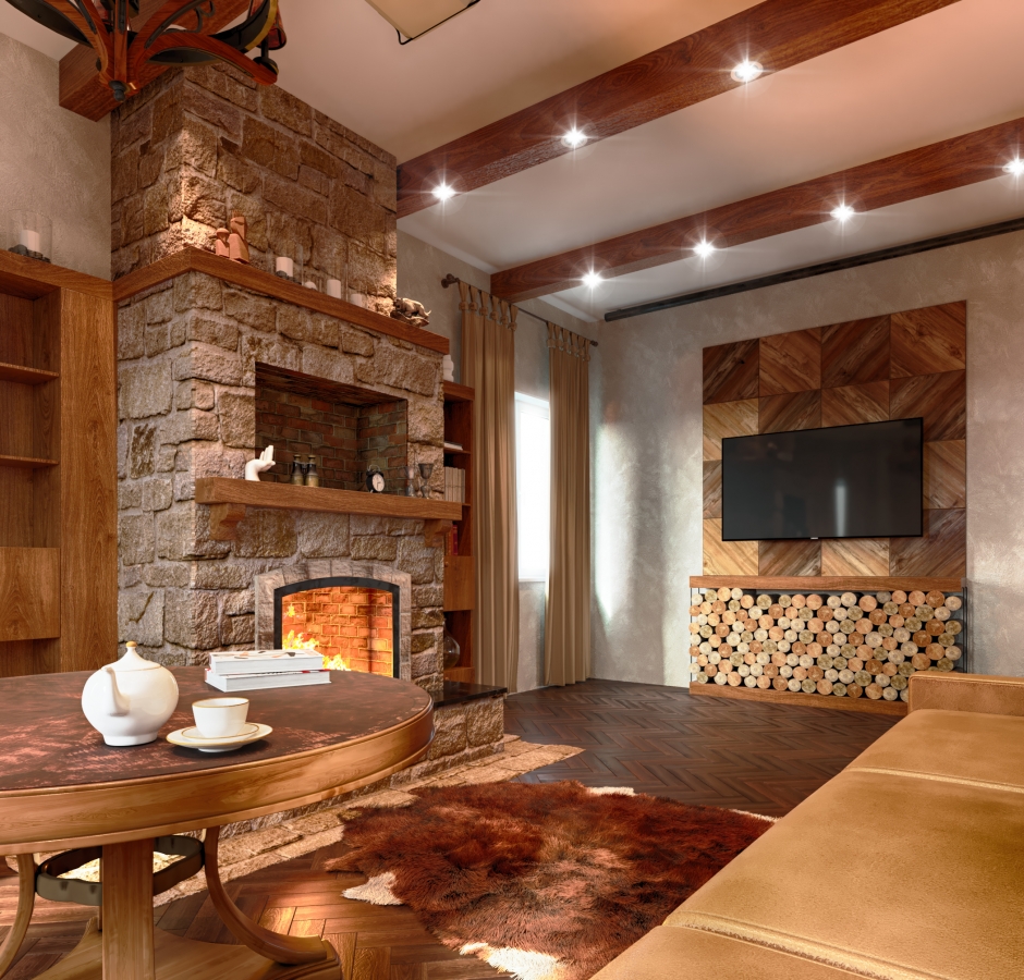 Интерьер кухни в стиле шале, цветовая гамма и особенности отделки помещения