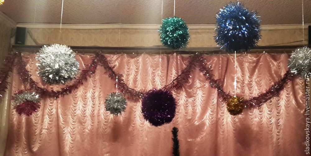 Как изготовить украшения для потолка на новый год. схемы сбора объёмных новогодних шаров из бумаги. как сделать шар из веревки