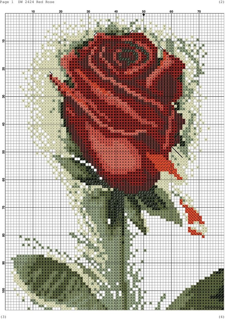 Вышивка крестом тюльпанов: 3 простые схемы
