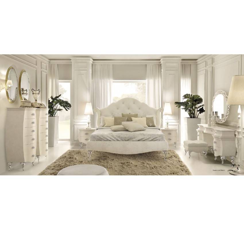 Итальянская спальня: мебельный гарнитур классический, российский производитель, фото современного шкафа белого