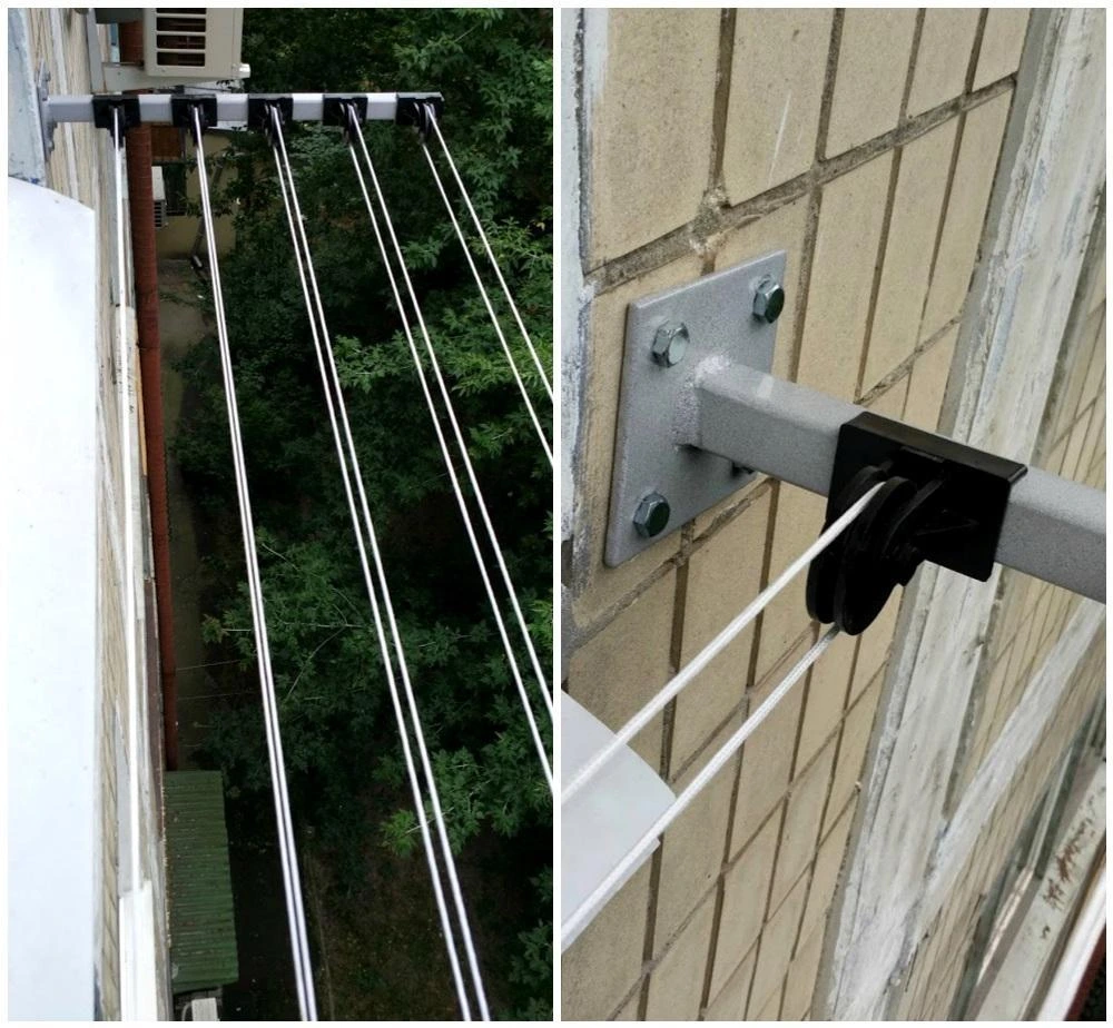 Как выбрать бельевые веревки на балкон: как закрепить и натянуть, чтобы не провисала.