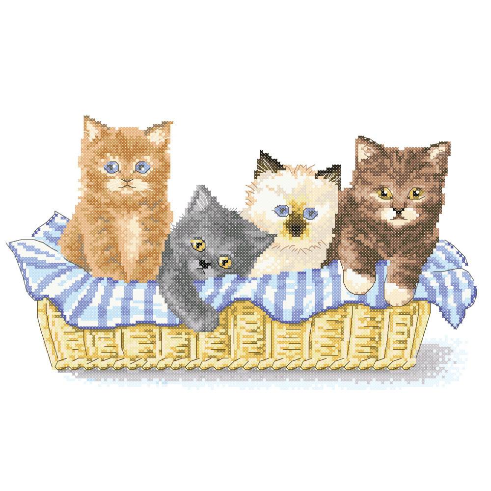 Схемы вышивки крестом котенка: котята бесплатно, девочка с корзиной, гав и вх 1426, играющие скачать цветы