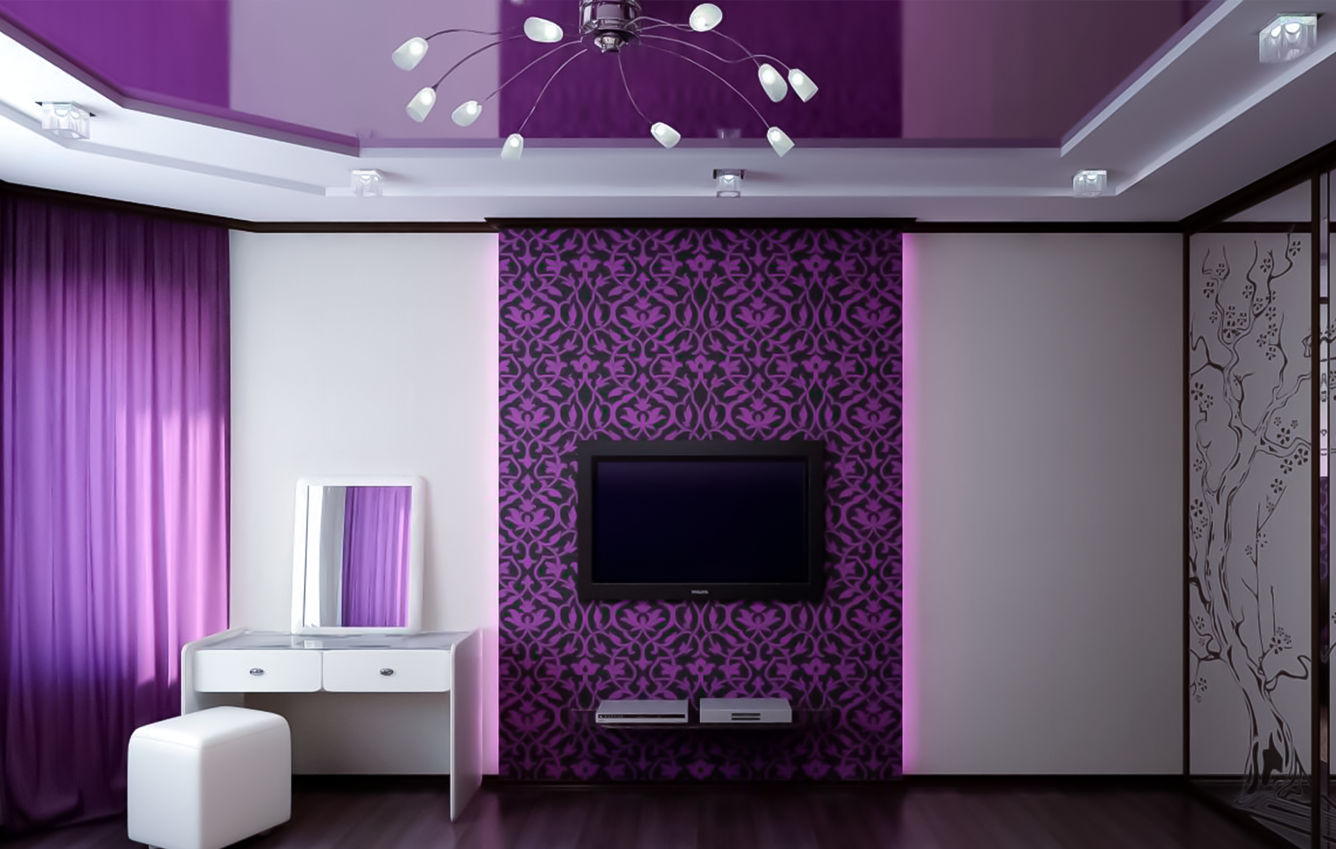 фиолетовые стены фото