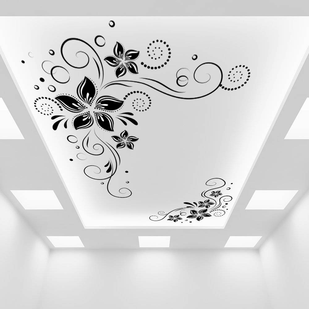 Интересные идеи интерьеров с рисунком на натяжных потолках: 100 фото и 1 видео