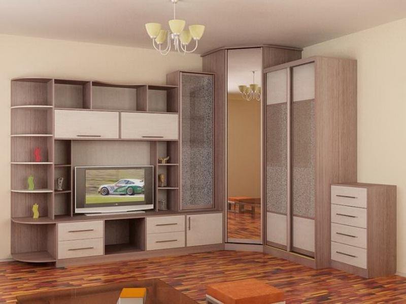 Выбор углового шкафа в гостиную: 3 вида конструкции