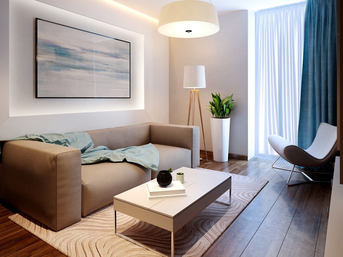 Дизайн гостиной в стиле минимализм: особенности, отделка, мебель, аксессуары